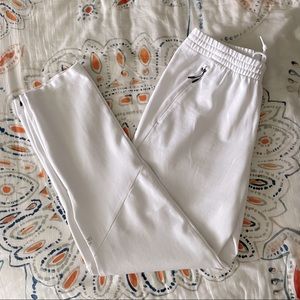 Adidas White Tapered Leg Sweatpants